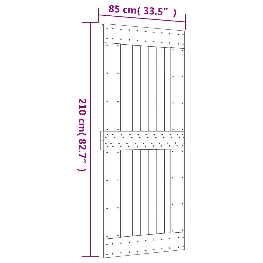 vidaXL Drzwi przesuwne Naturalne i białe 85 x 210 cm