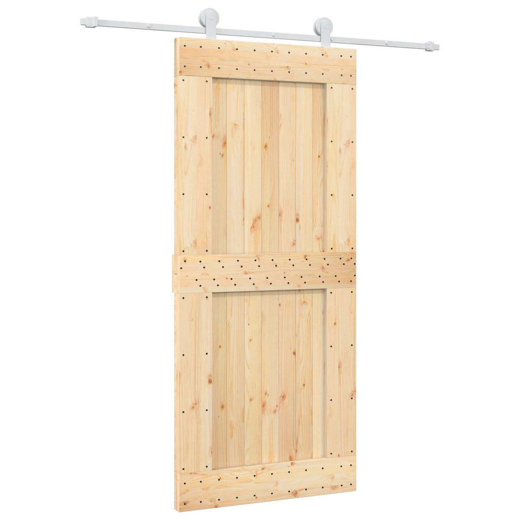 vidaXL Drzwi przesuwne Naturalne i białe 90 x 210 cm