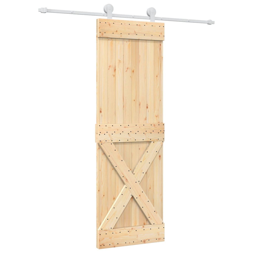 vidaXL Drzwi przesuwne Naturalne i białe 70 x 210 cm