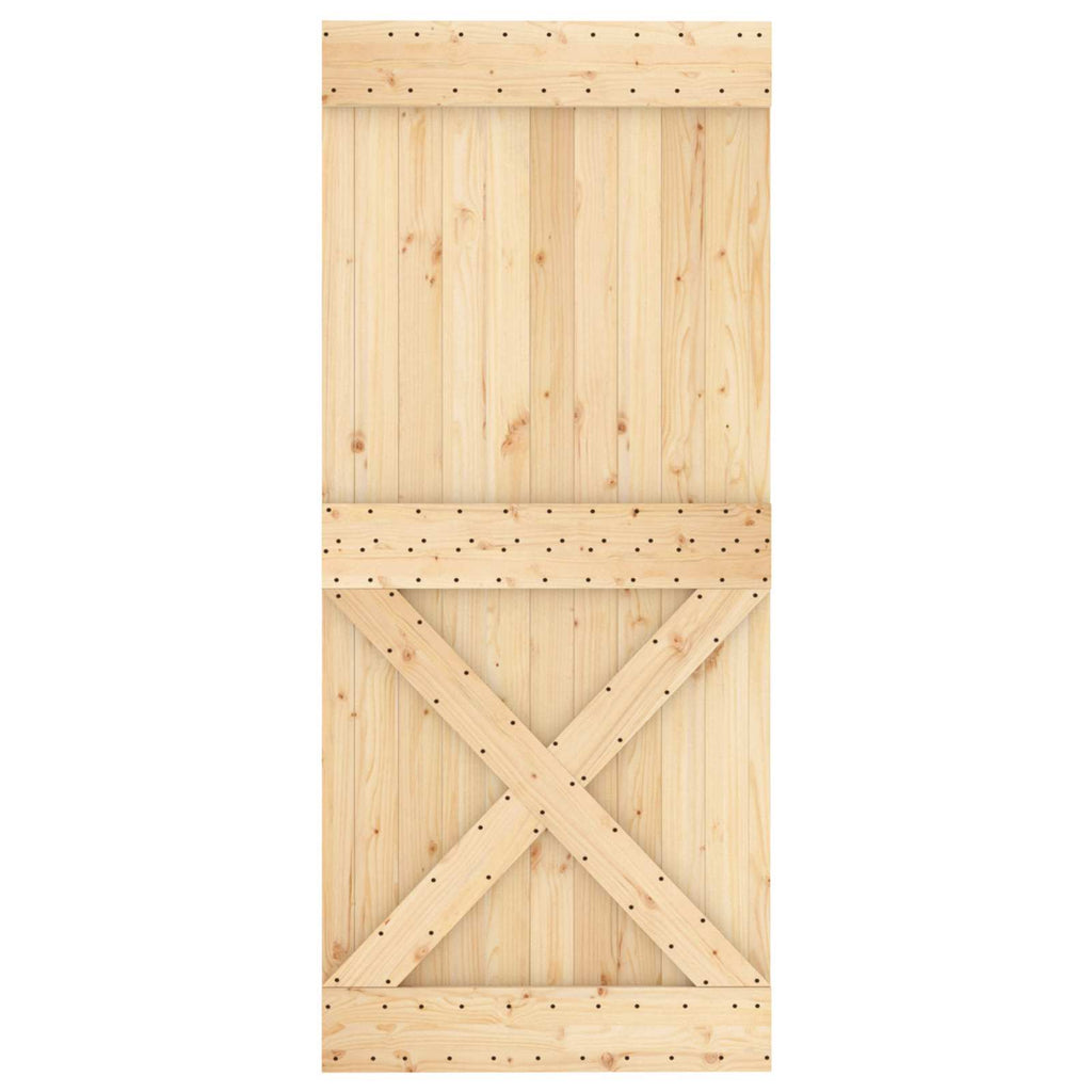 vidaXL Drzwi przesuwne Naturalne i białe 90 x 210 cm