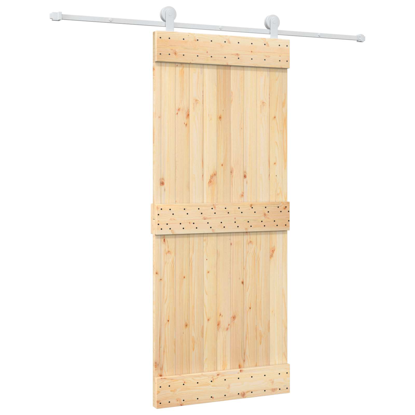 vidaXL Drzwi przesuwne Naturalne i białe 85 x 210 cm
