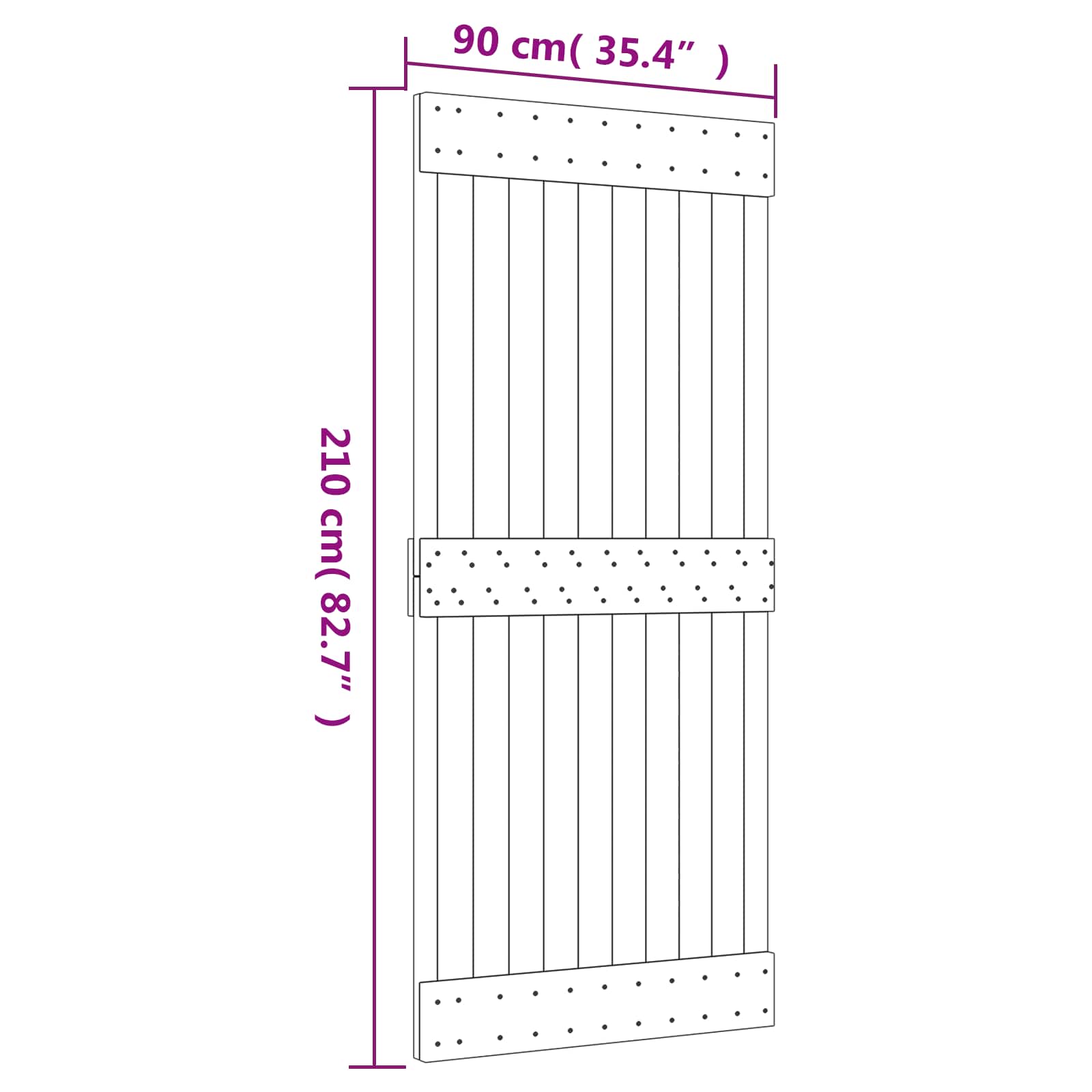 vidaXL Drzwi przesuwne Naturalne i białe 90 x 210 cm
