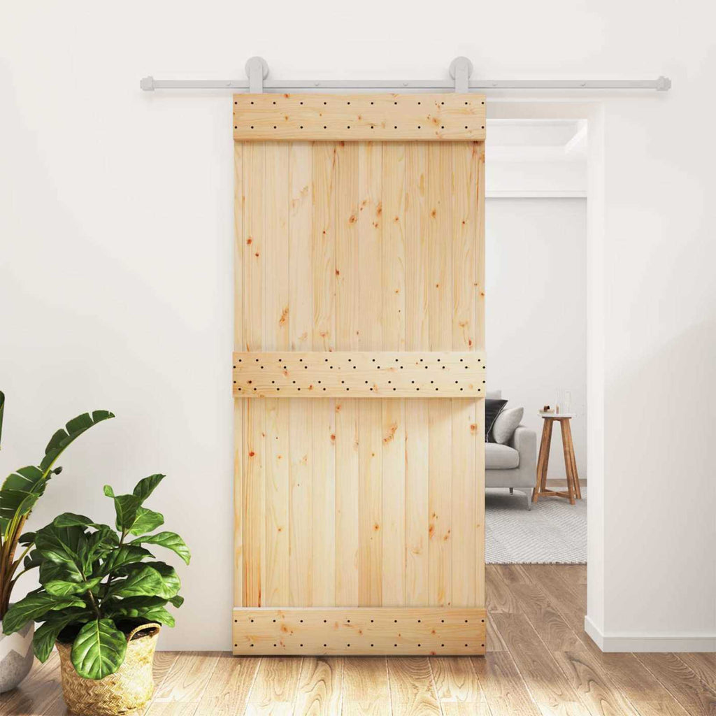 vidaXL Drzwi przesuwne Naturalne i białe 95 x 210 cm