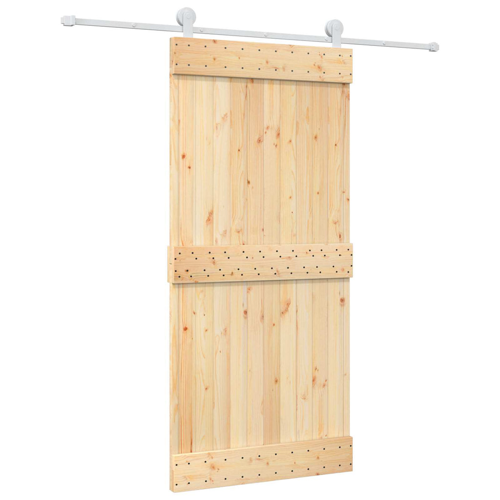 vidaXL Drzwi przesuwne Naturalne i białe 95 x 210 cm