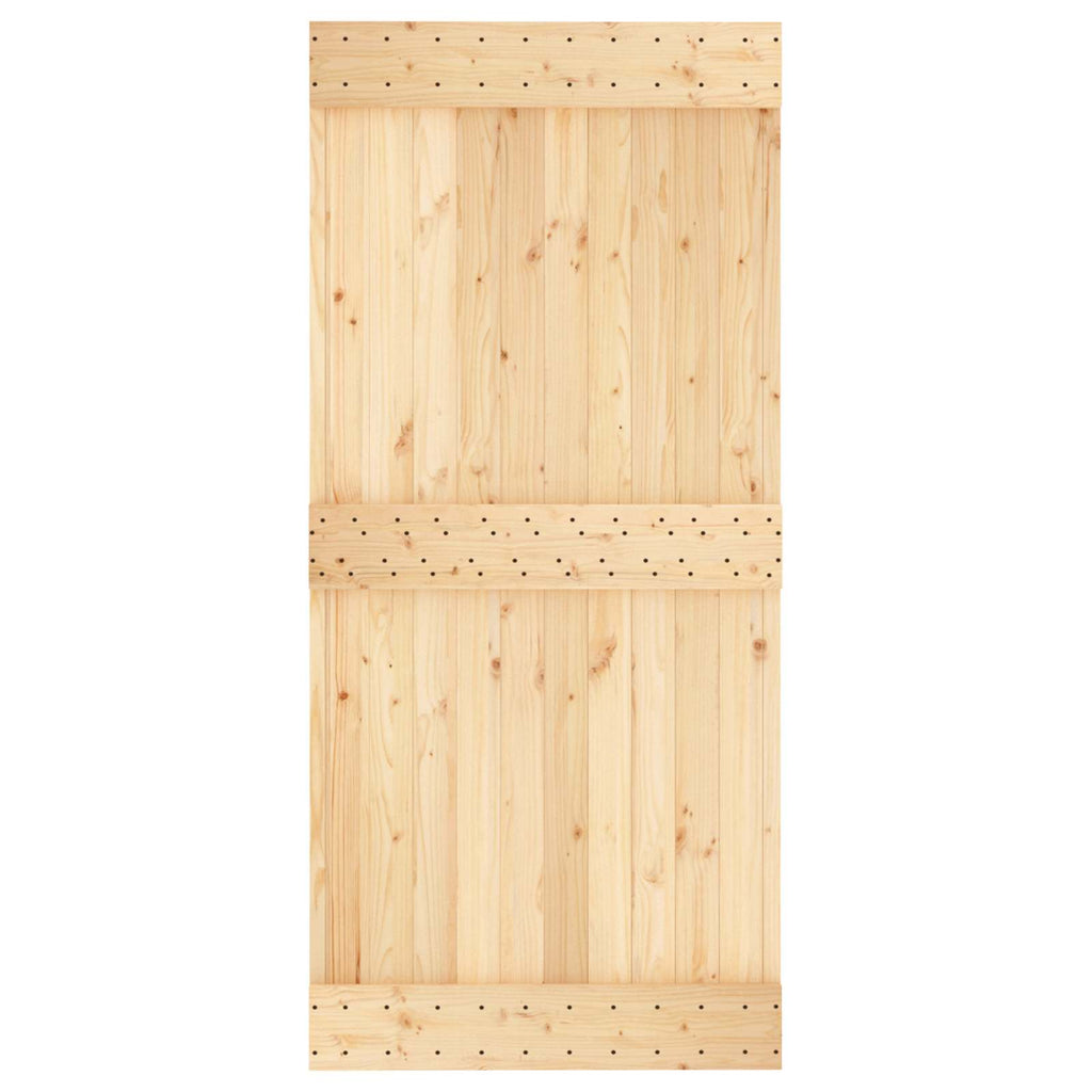 vidaXL Drzwi przesuwne Naturalne i białe 95 x 210 cm