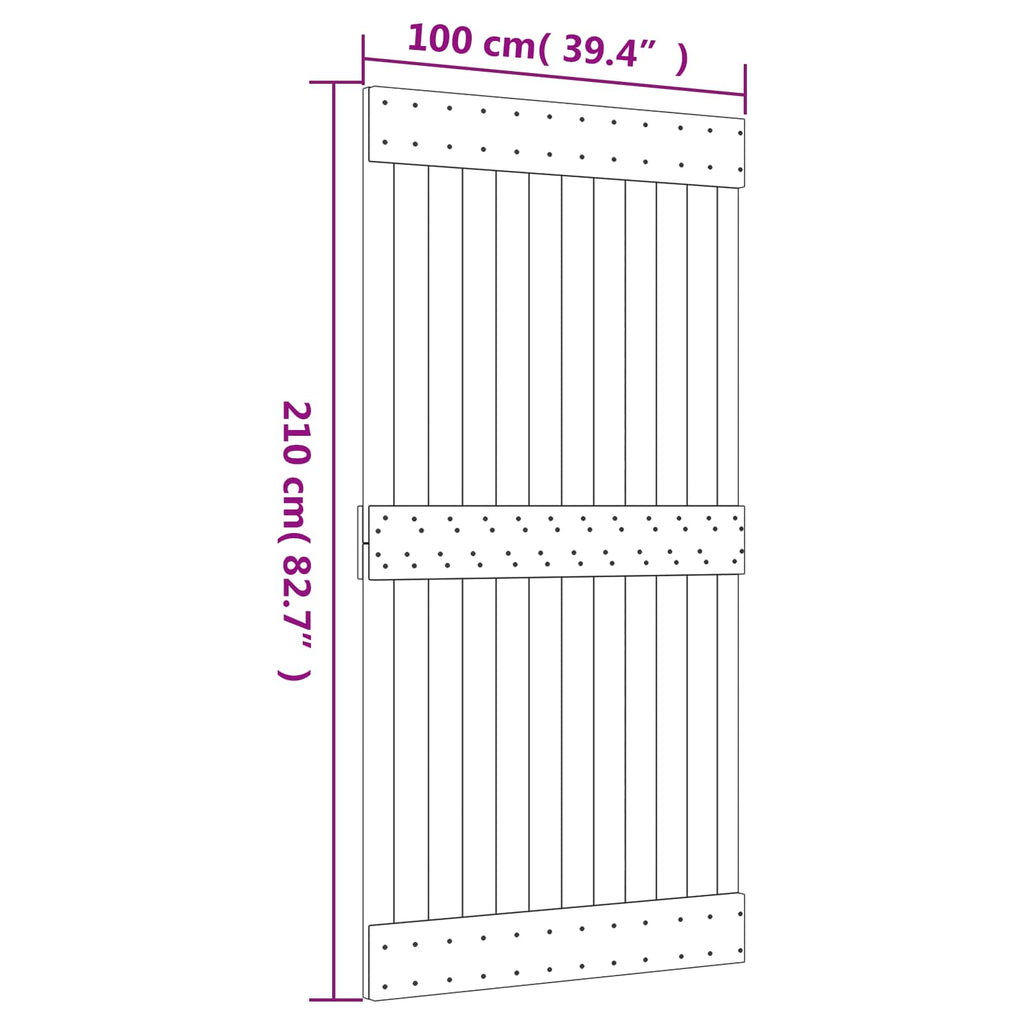 vidaXL Drzwi przesuwne Naturalne i białe 100 x 210 cm