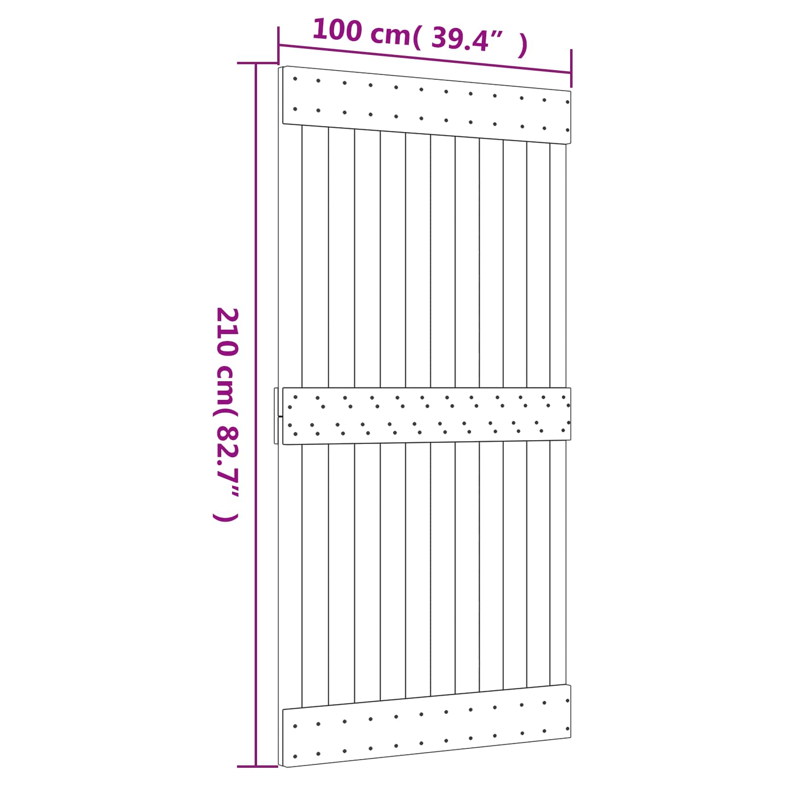 vidaXL Drzwi przesuwne Naturalne i białe 100 x 210 cm