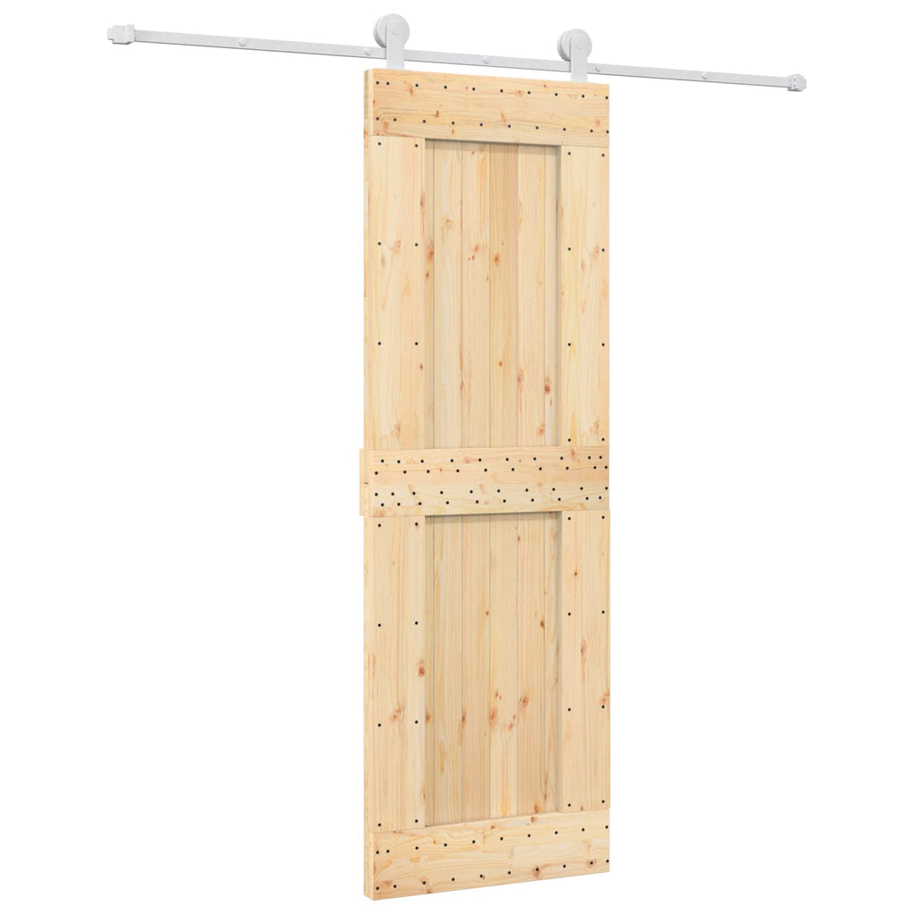 vidaXL Drzwi przesuwne Naturalne i białe 70 x 210 cm