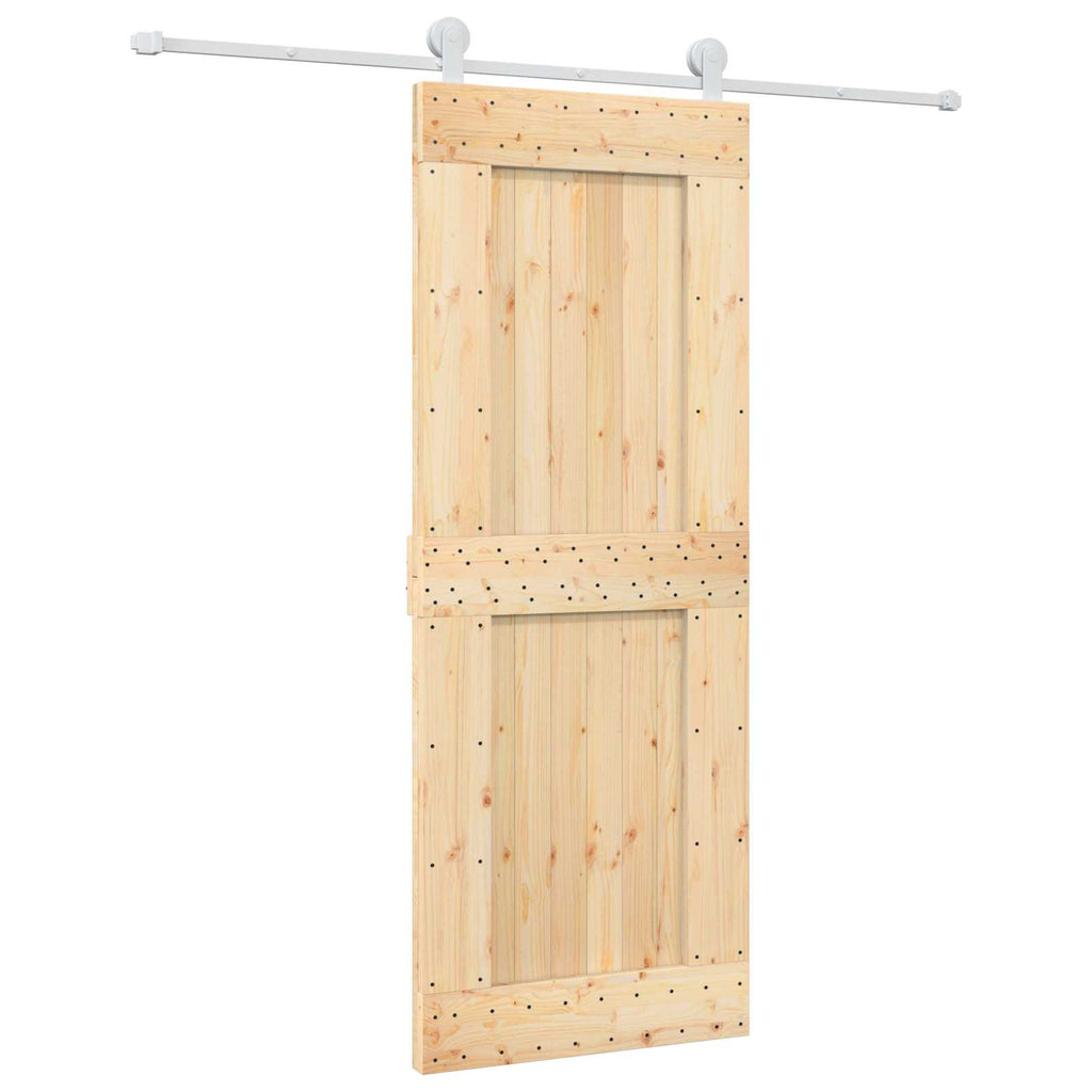 vidaXL Drzwi przesuwne Naturalne i białe 80 x 210 cm