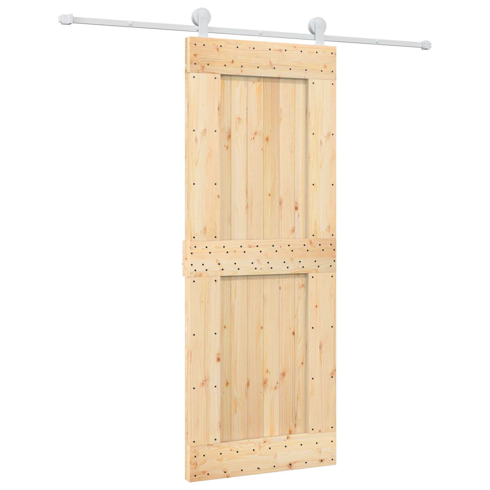 vidaXL Drzwi przesuwne Naturalne i białe 80 x 210 cm