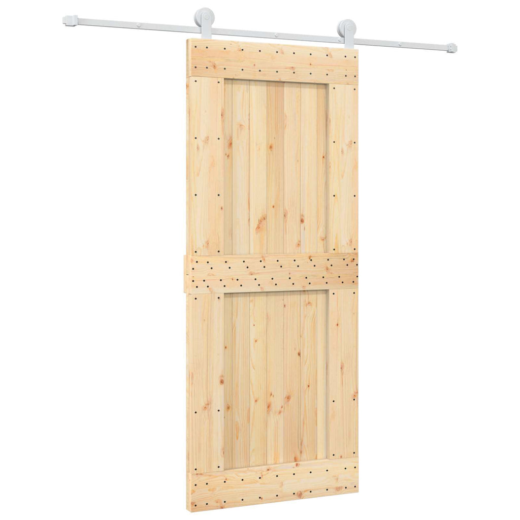 vidaXL Drzwi przesuwne Naturalne i białe 85 x 210 cm