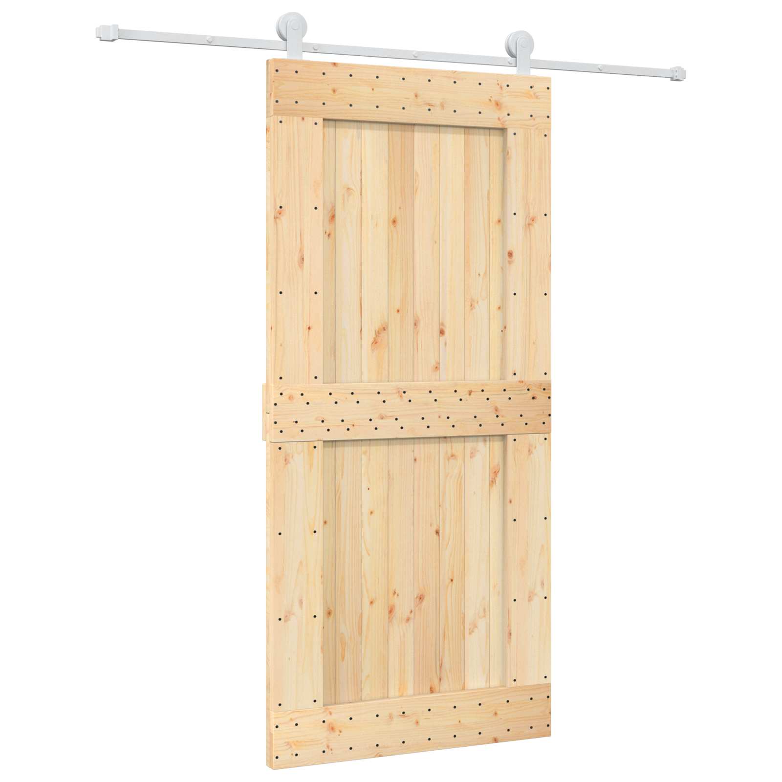 vidaXL Drzwi przesuwne Naturalne i białe 95 x 210 cm