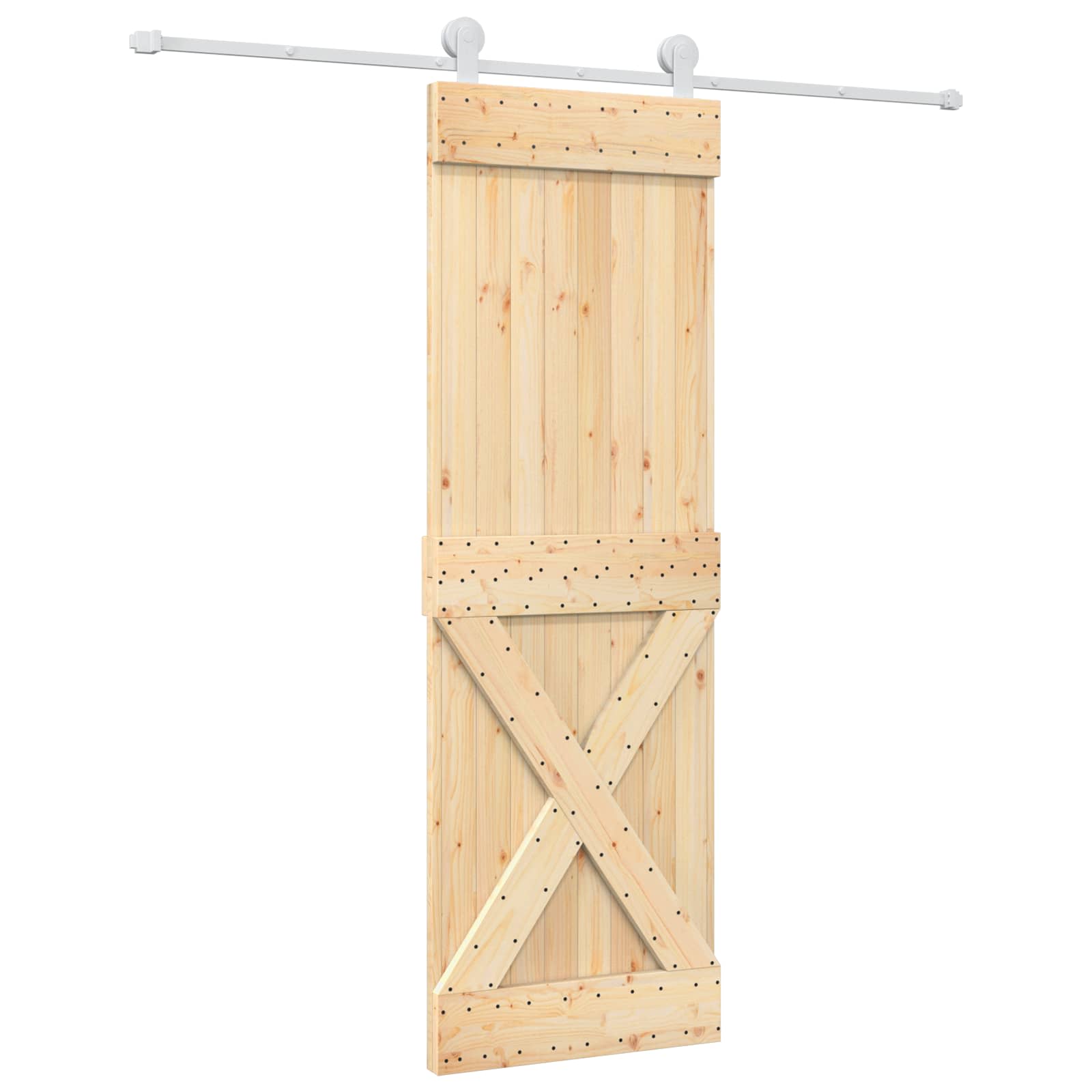 vidaXL Drzwi przesuwne Naturalne i białe 70 x 210 cm