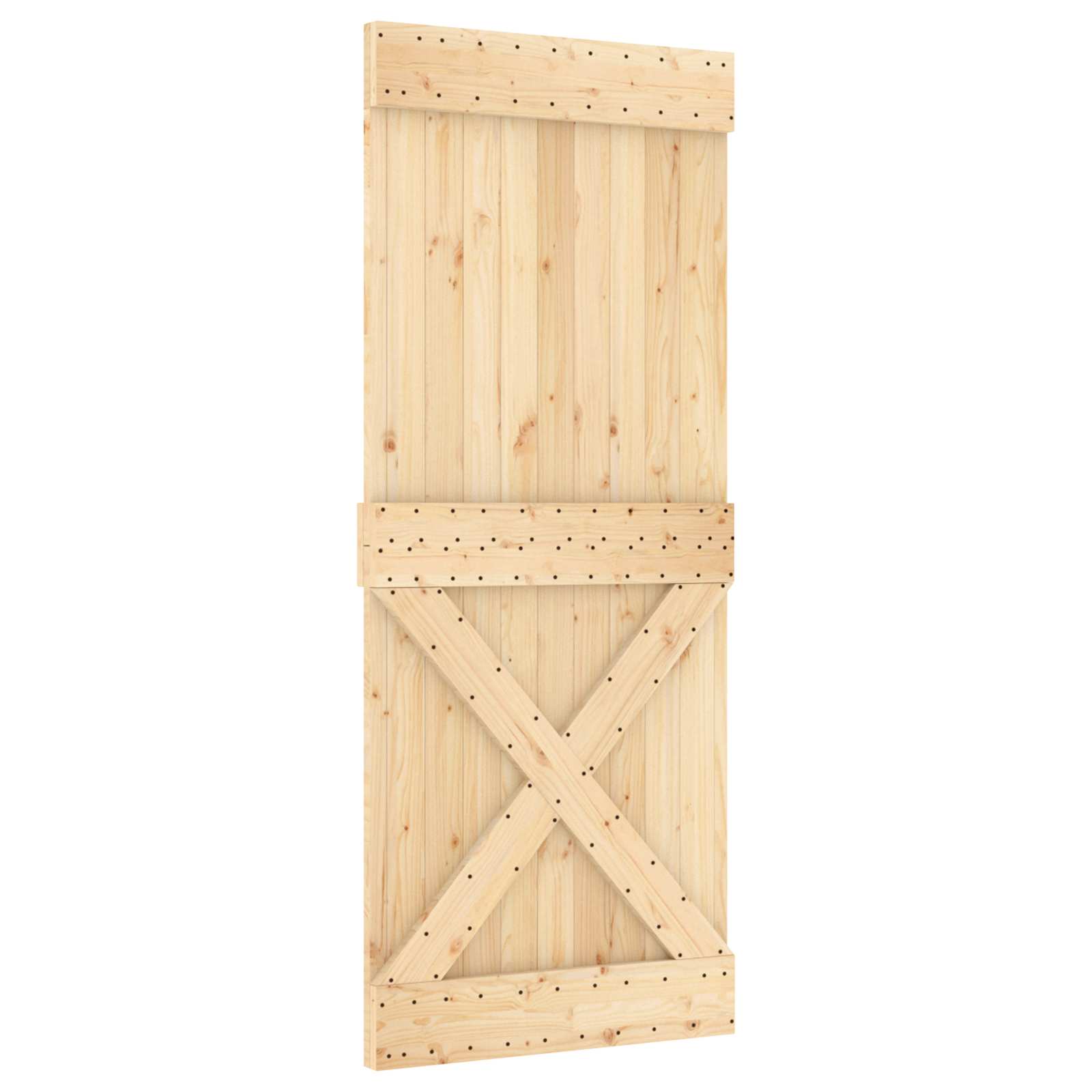 vidaXL Drzwi przesuwne Naturalne i białe 85 x 210 cm