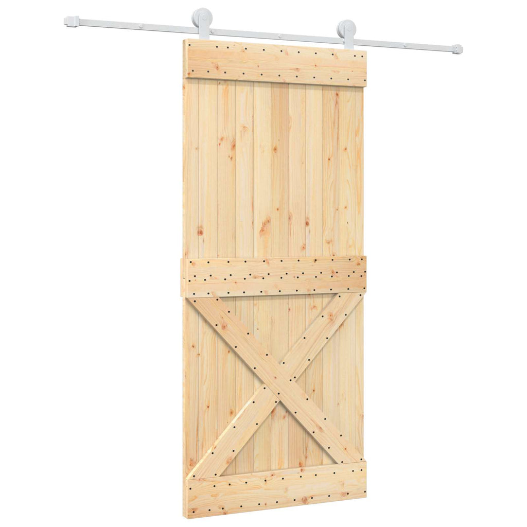 vidaXL Drzwi przesuwne Naturalne i białe 90 x 210 cm