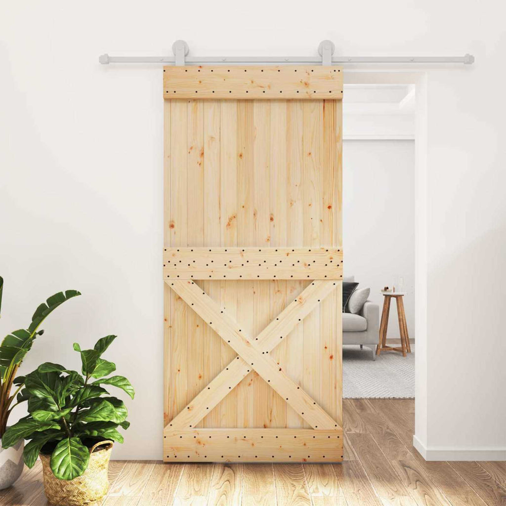 vidaXL Drzwi przesuwne Naturalne i białe 95 x 210 cm