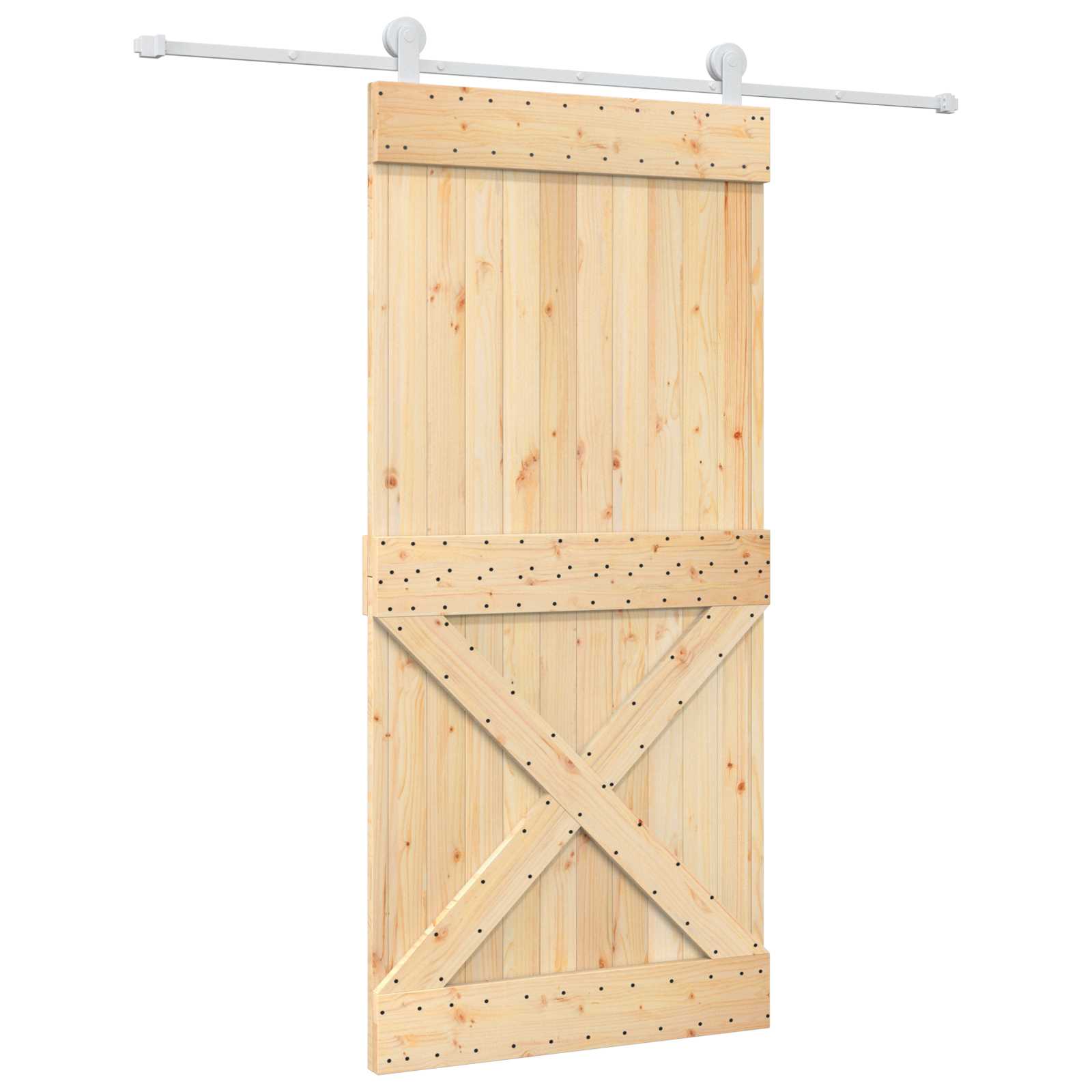 vidaXL Drzwi przesuwne Naturalne i białe 95 x 210 cm