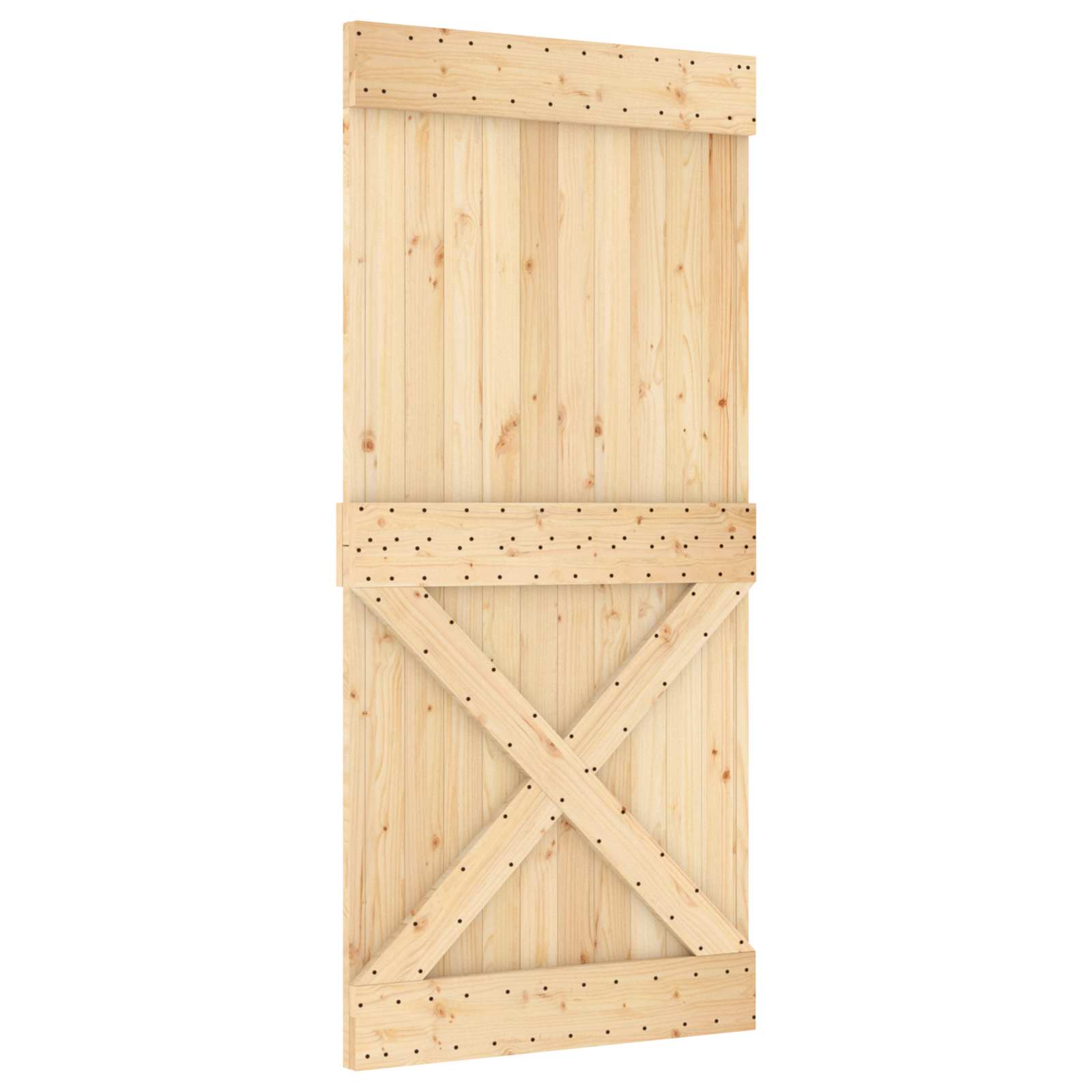 vidaXL Drzwi przesuwne Naturalne i białe 95 x 210 cm