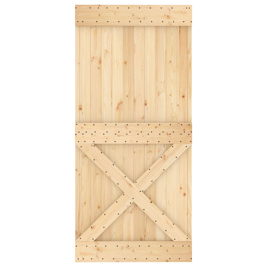 vidaXL Drzwi przesuwne Naturalne i białe 95 x 210 cm