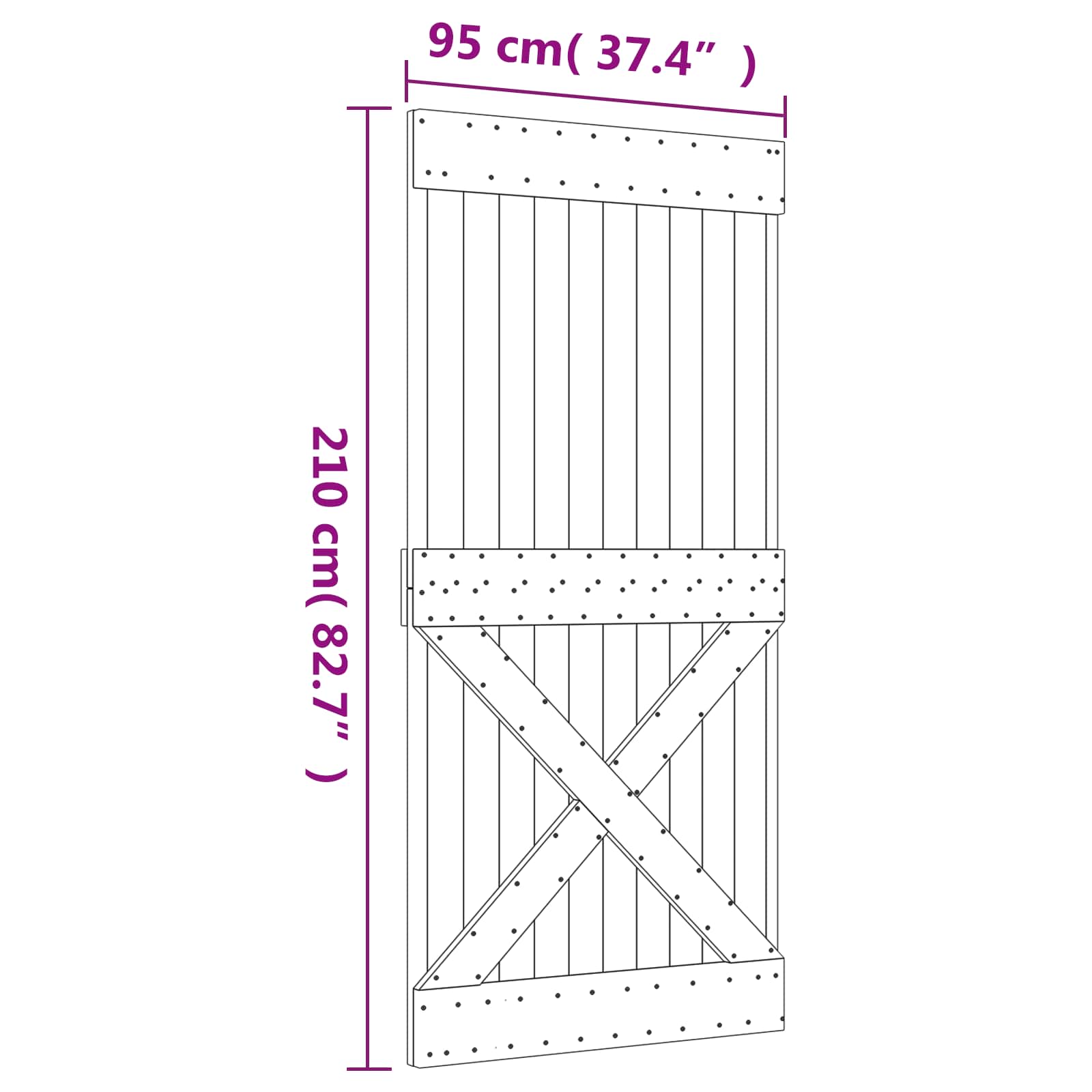 vidaXL Drzwi przesuwne Naturalne i białe 95 x 210 cm
