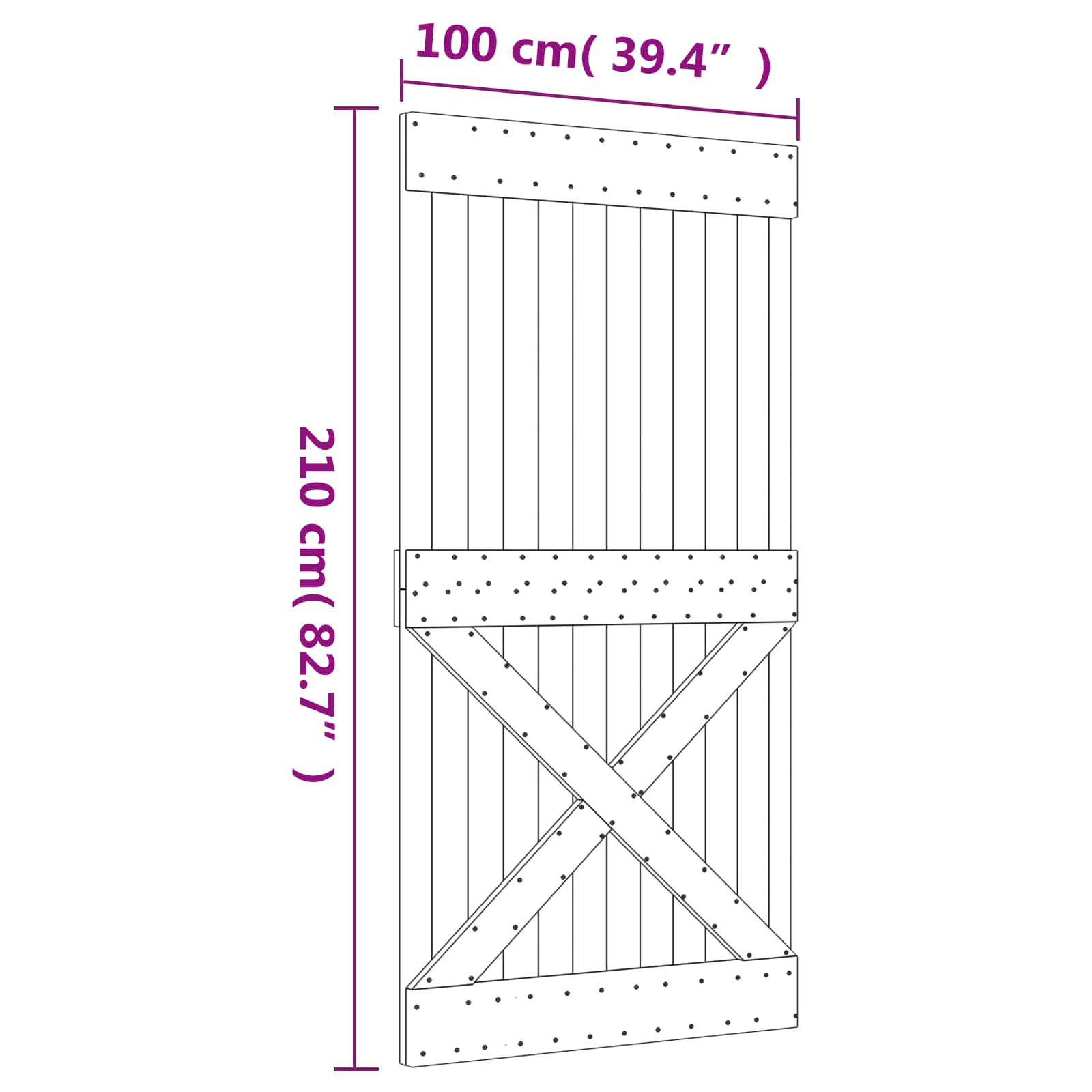 vidaXL Drzwi przesuwne Naturalne i białe 100 x 210 cm