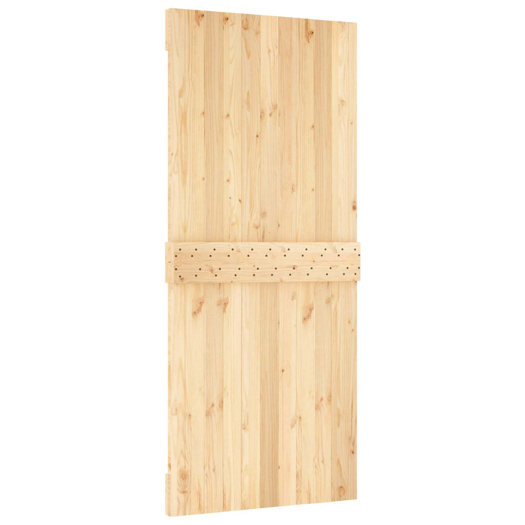vidaXL Drzwi przesuwne Naturalny i czarny 90 x 210 cm