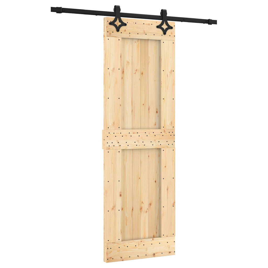 vidaXL Drzwi przesuwne Naturalny i czarny 70 x 210 cm