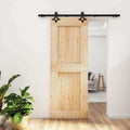vidaXL Drzwi przesuwne Naturalny i czarny 80 x 210 cm