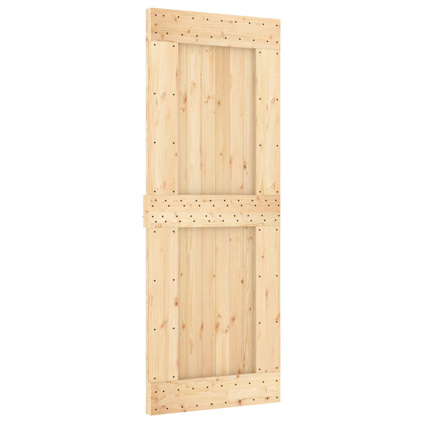 vidaXL Drzwi przesuwne Naturalny i czarny 80 x 210 cm
