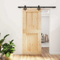 vidaXL Drzwi przesuwne Naturalny i czarny 85 x 210 cm