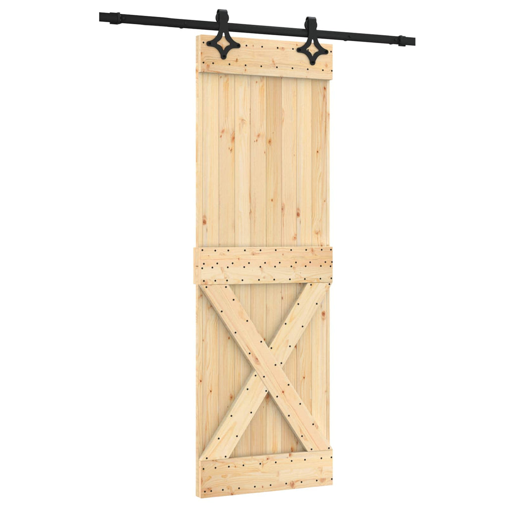 vidaXL Drzwi przesuwne Naturalny i czarny 70 x 210 cm