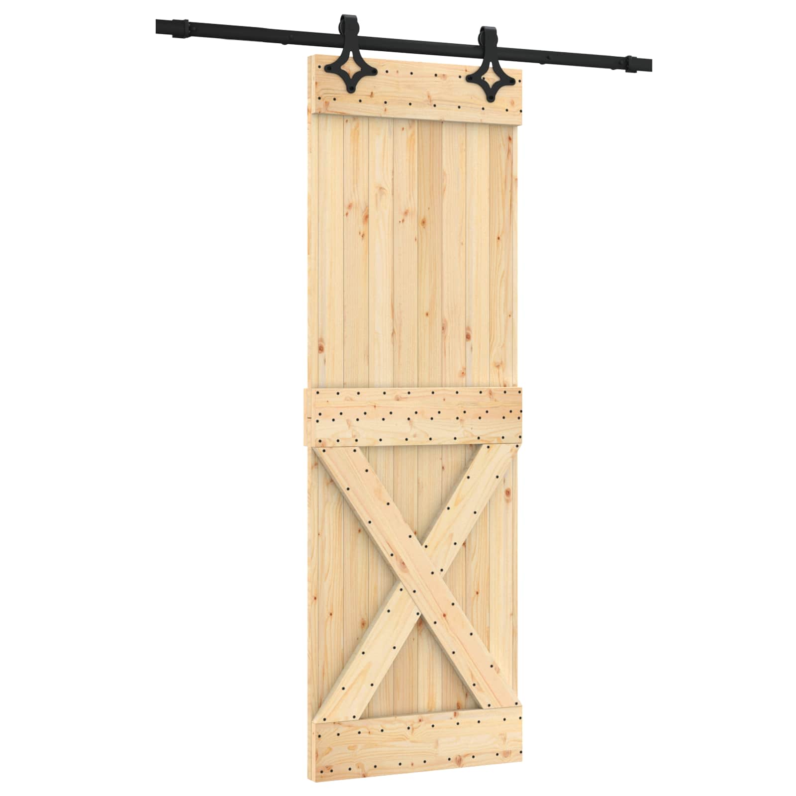 vidaXL Drzwi przesuwne Naturalny i czarny 70 x 210 cm