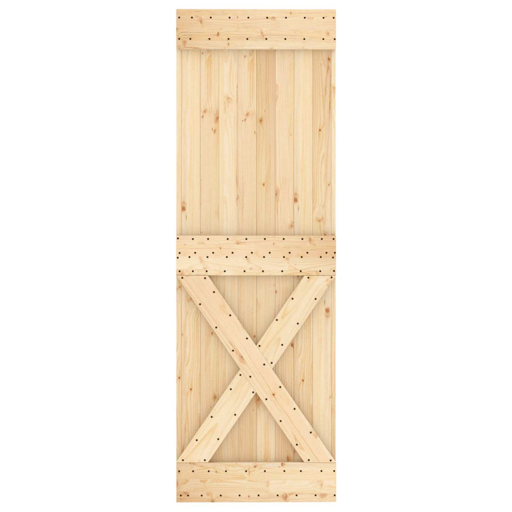 vidaXL Drzwi przesuwne Naturalny i czarny 70 x 210 cm