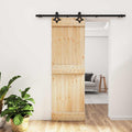 vidaXL Drzwi przesuwne Naturalny i czarny 70 x 210 cm