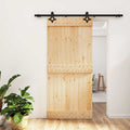 vidaXL Drzwi przesuwne Naturalny i czarny 95 x 210 cm