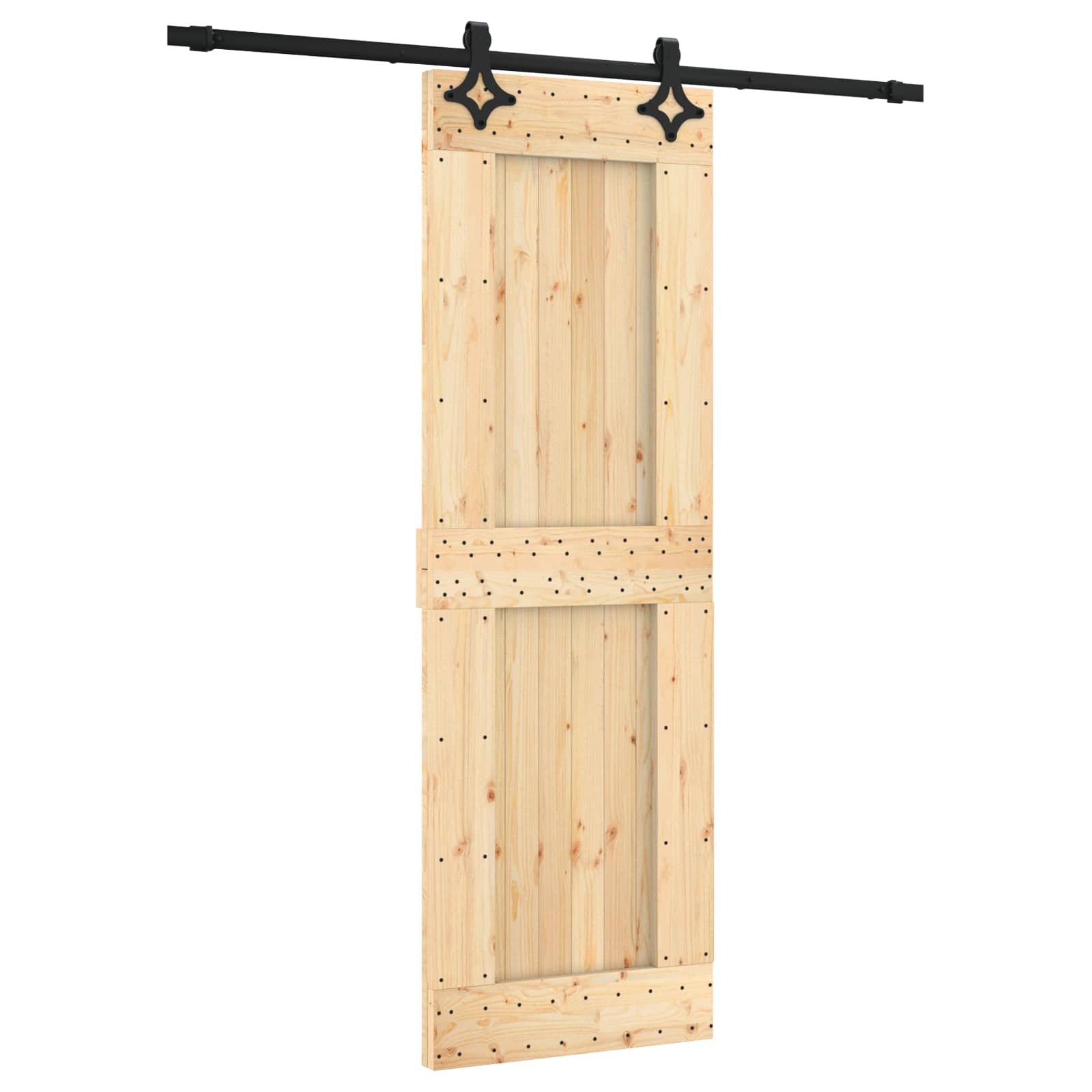vidaXL Drzwi przesuwne Naturalny i czarny 70 x 210 cm