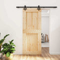 vidaXL Drzwi przesuwne Naturalny i czarny 85 x 210 cm