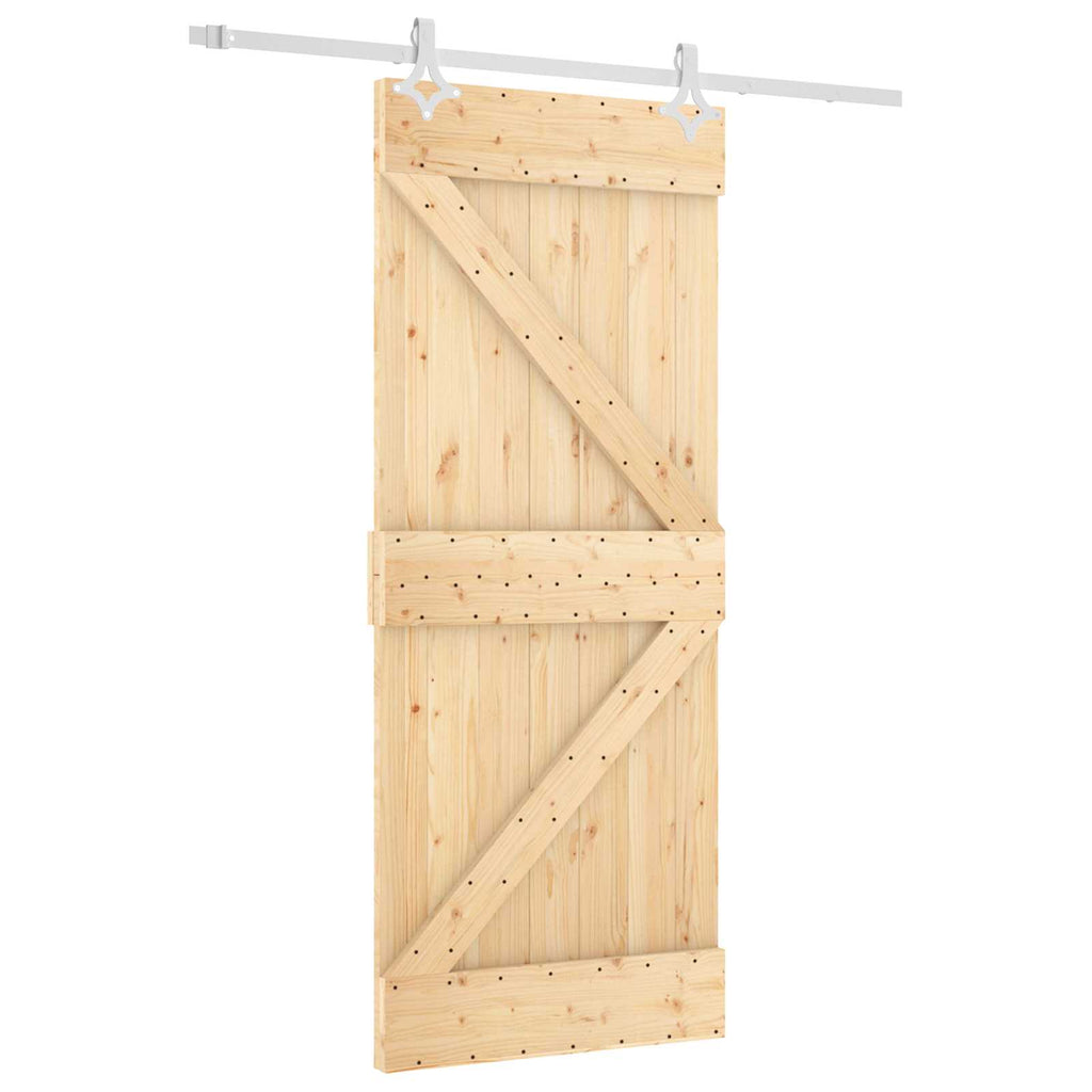 vidaXL Drzwi przesuwne Naturalne i białe 85 x 210 cm