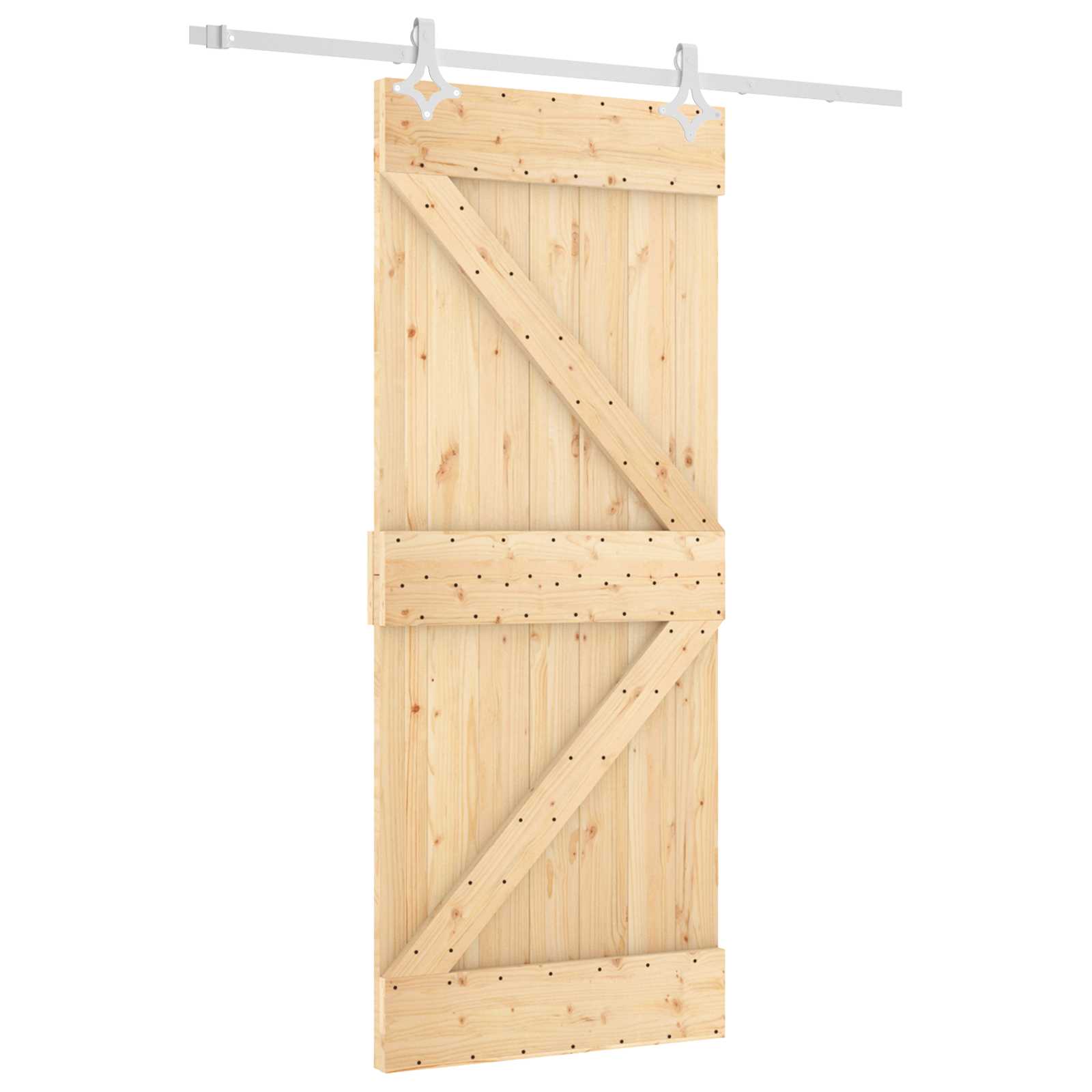 vidaXL Drzwi przesuwne Naturalne i białe 85 x 210 cm