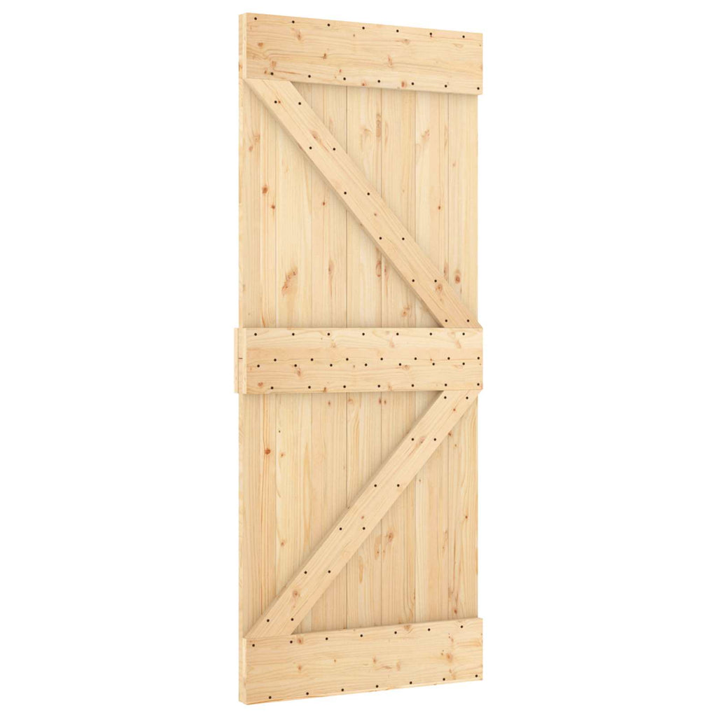 vidaXL Drzwi przesuwne Naturalne i białe 85 x 210 cm