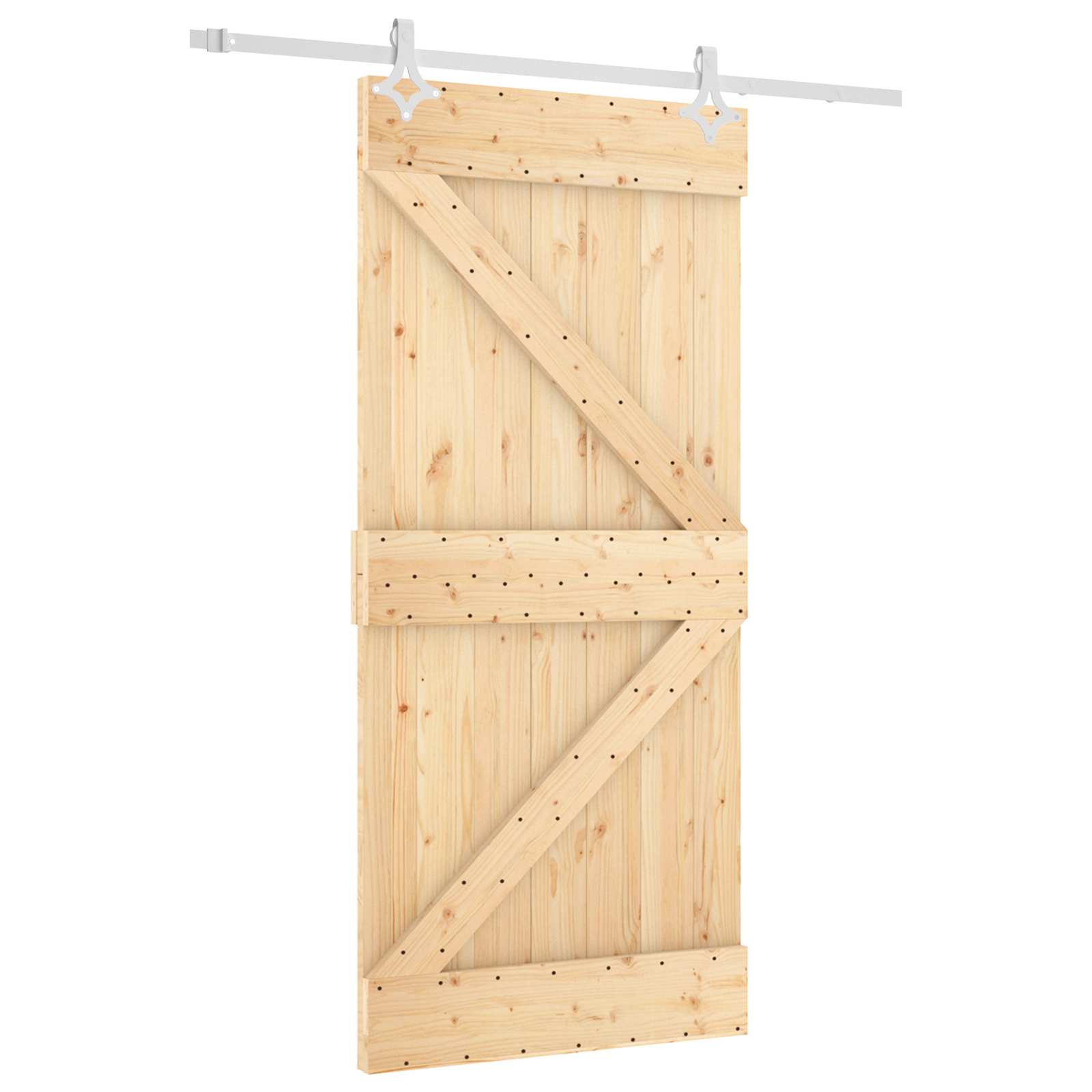 vidaXL Drzwi przesuwne Naturalne i białe 95 x 210 cm