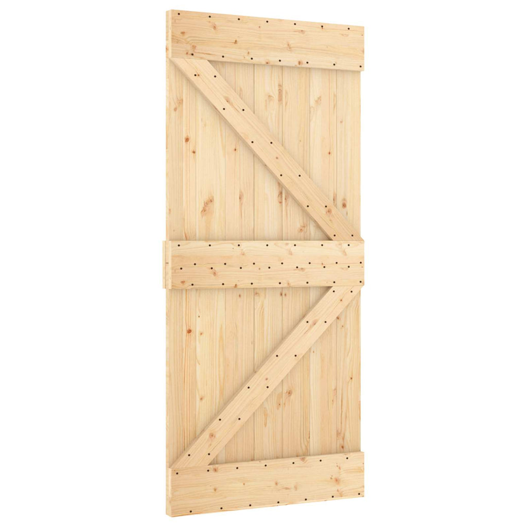 vidaXL Drzwi przesuwne Naturalne i białe 95 x 210 cm
