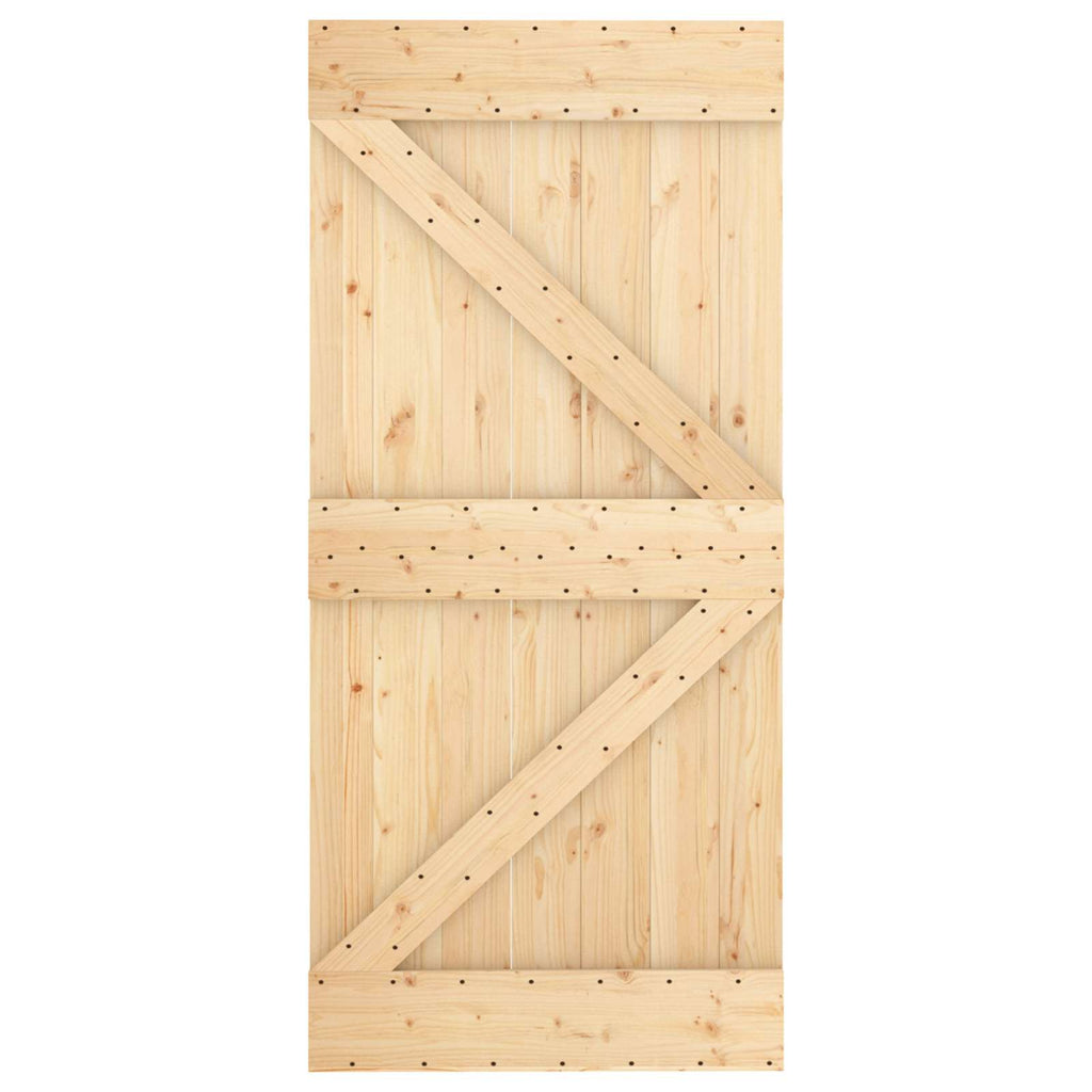 vidaXL Drzwi przesuwne Naturalne i białe 95 x 210 cm