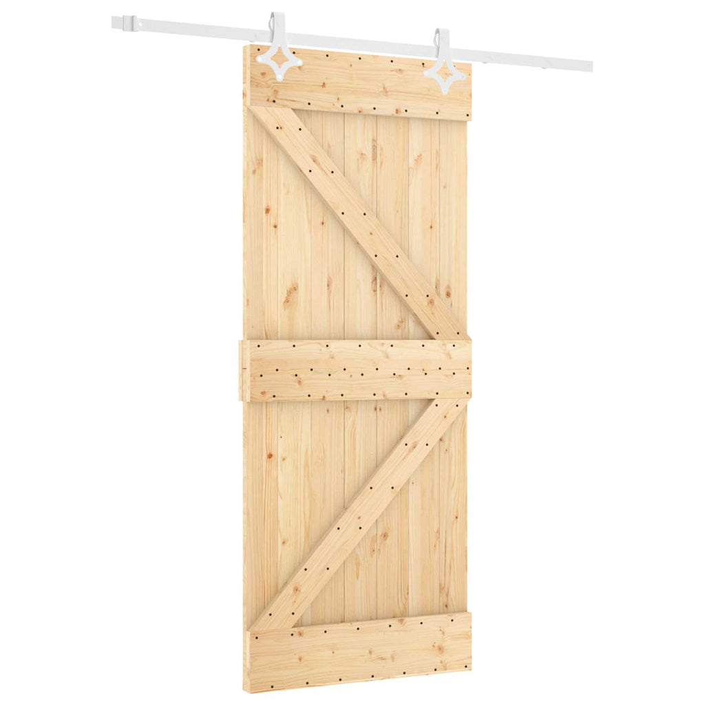 vidaXL Drzwi przesuwne Naturalne i białe 80 x 210 cm