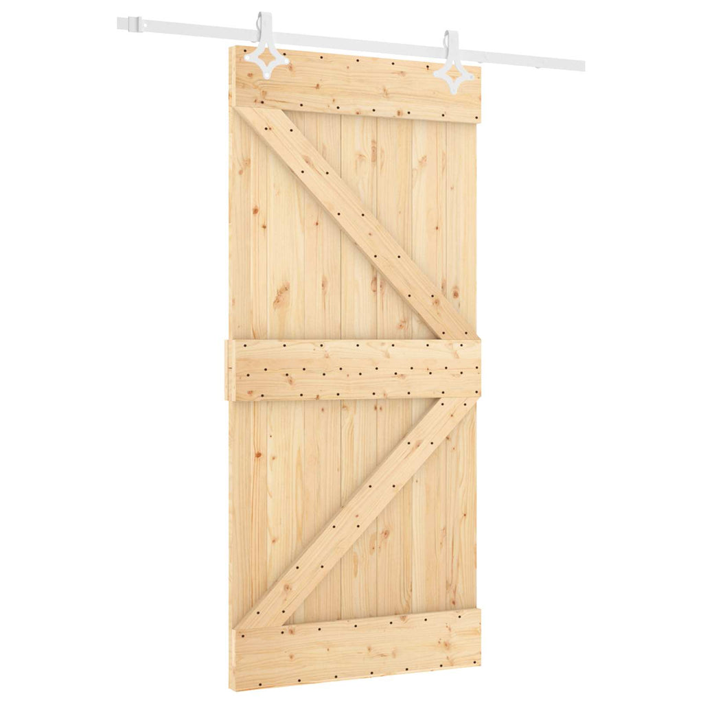 vidaXL Drzwi przesuwne Naturalne i białe 90 x 210 cm