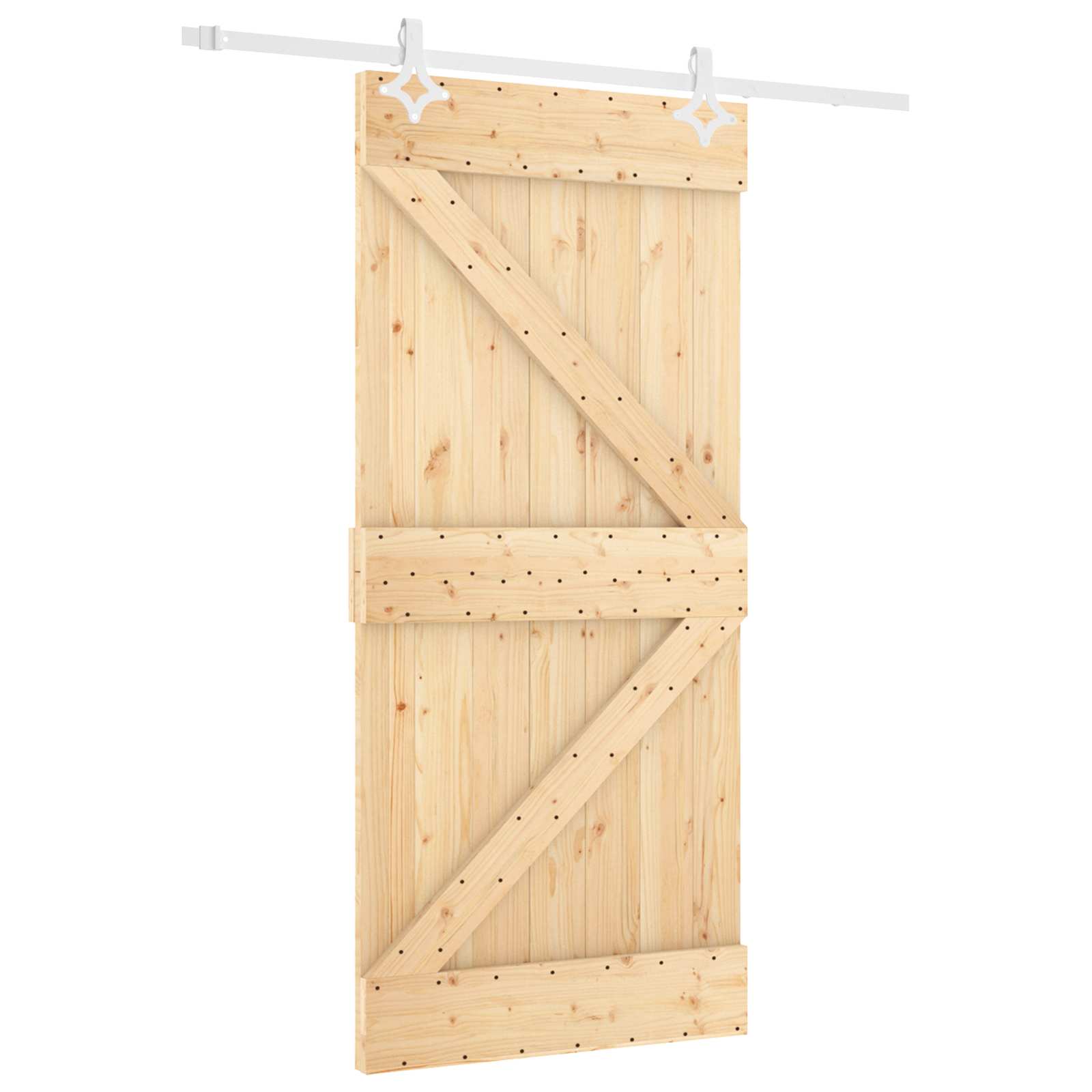 vidaXL Drzwi przesuwne Naturalne i białe 90 x 210 cm