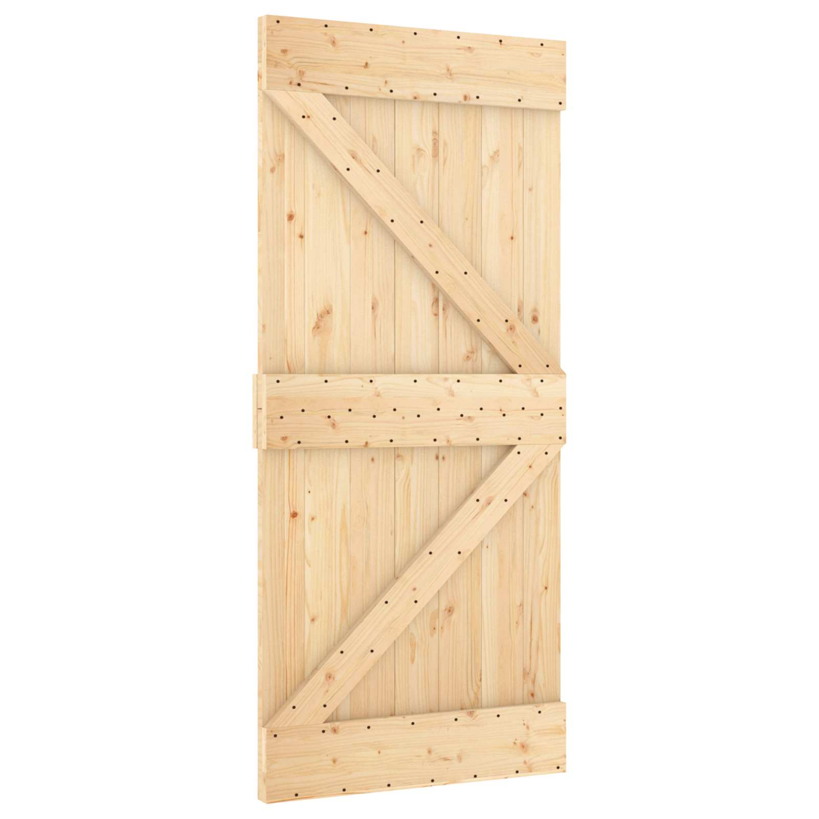 vidaXL Drzwi przesuwne Naturalne i białe 90 x 210 cm