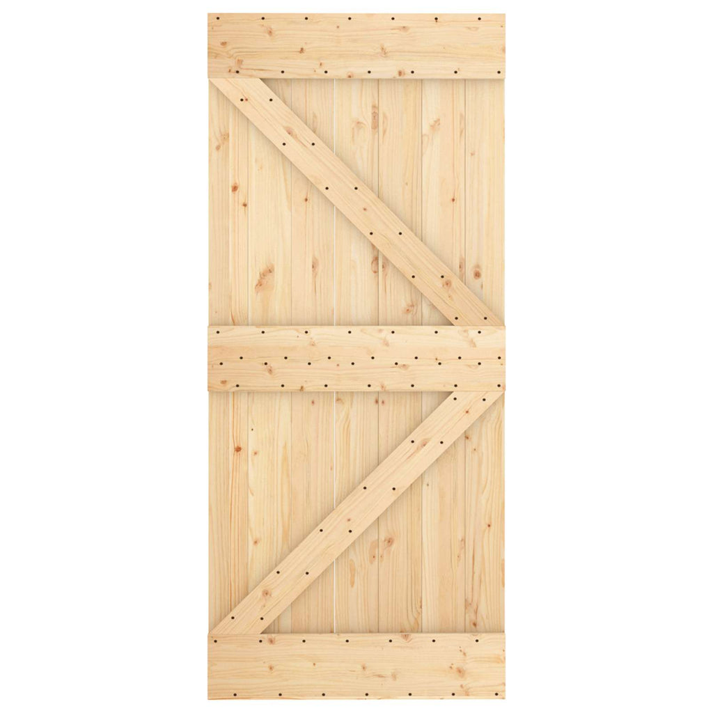 vidaXL Drzwi przesuwne Naturalne i białe 90 x 210 cm