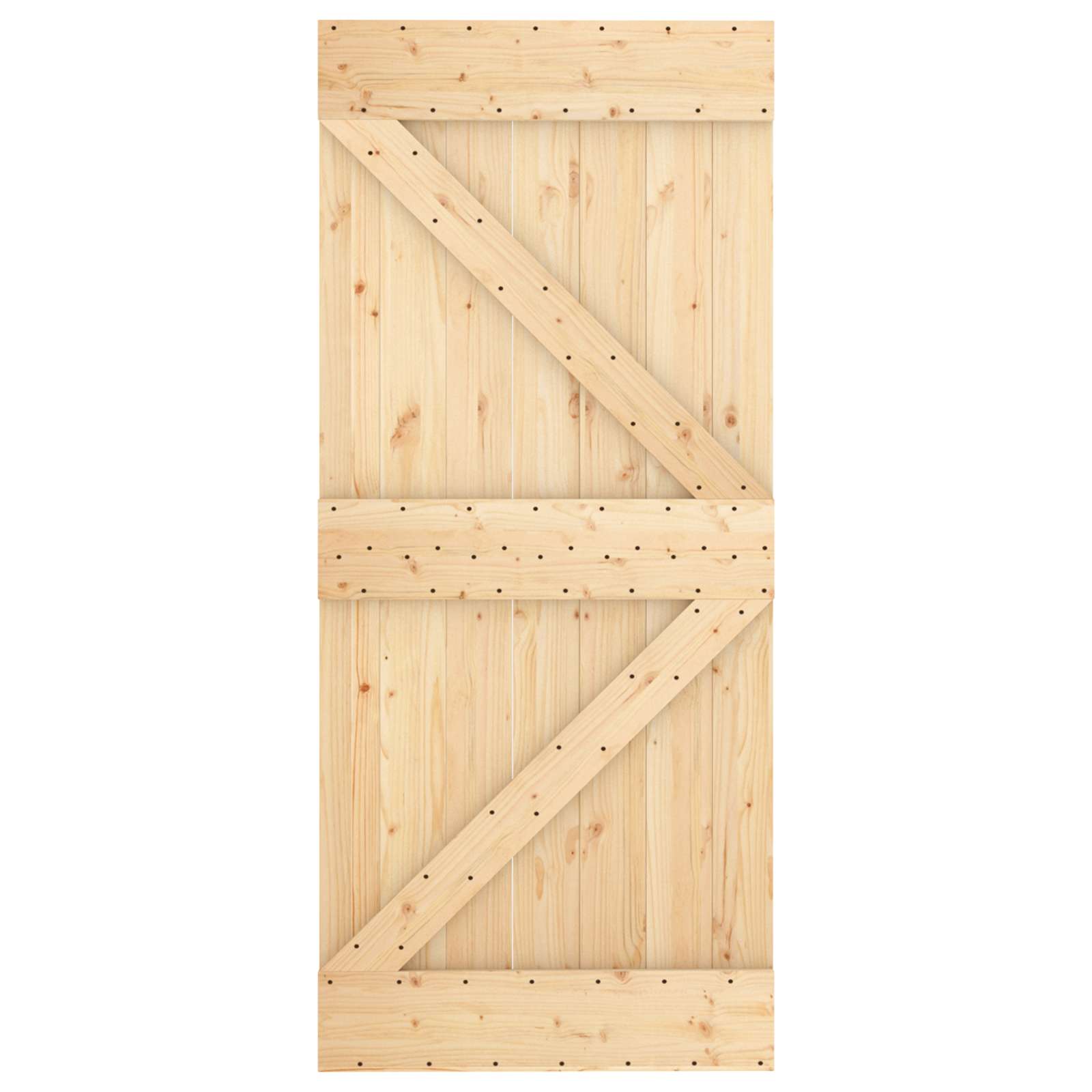 vidaXL Drzwi przesuwne Naturalne i białe 90 x 210 cm