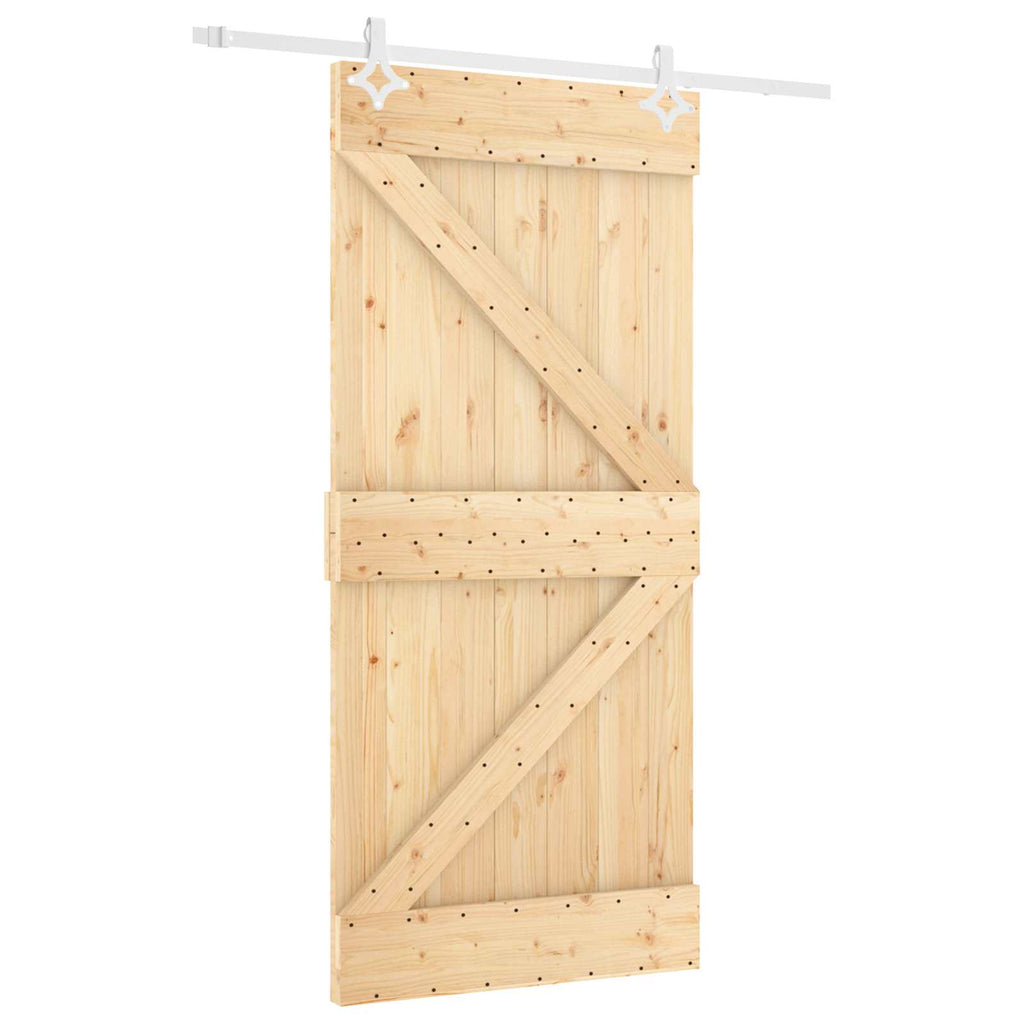 vidaXL Drzwi przesuwne Naturalne i białe 100 x 210 cm
